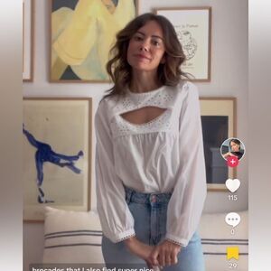 ZARA CUTOUT WHITE BLOUSE